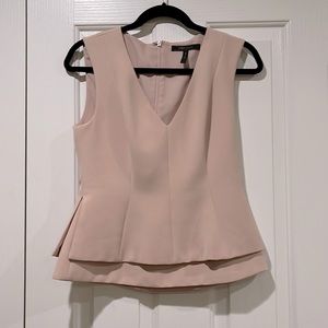 Light peach BCBG Maxazria peplum top, size Small